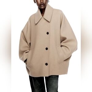 Zara WOOL BLEND SHORT COAT ZW COLLECTION
